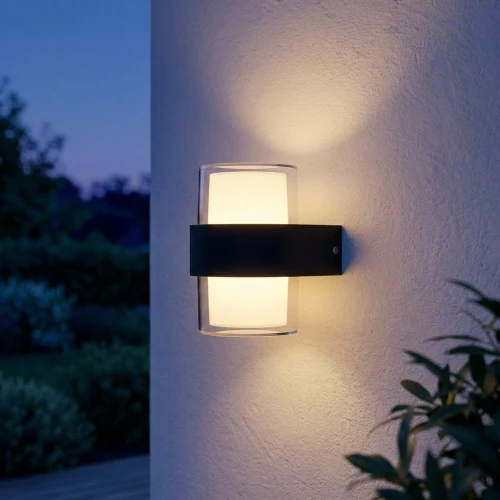 LED vägglampa med upp/ned ljus - 9W, IP65, utomhus