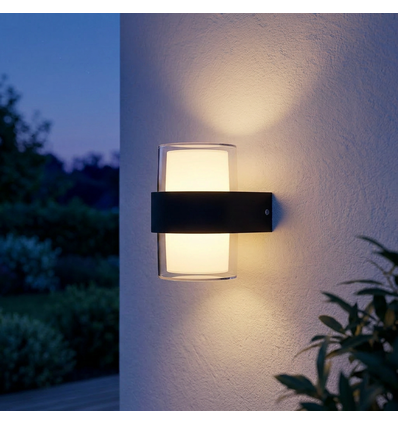 LED vägglampa med upp/ned ljus - 9W, IP65, utomhus