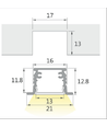1 meter LED skåpbelysning - 6mm hög, 12V DC, 9W, med plugg