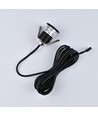 Sauna downlight svart - 24V DC, RA93, 1,1W, 3m sladd, Hål: Ø3 cm, Mått: Ø3,5 cm