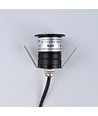 Sauna downlight svart - 24V DC, RA93, 1,1W, 3m sladd, Hål: Ø3 cm, Mått: Ø3,5 cm