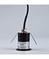 Sauna downlight svart - 24V DC, RA93, 1,1W, 3m sladd, Hål: Ø3 cm, Mått: Ø3,5 cm