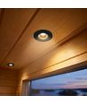 Sauna downlight svart - 24V DC, RA93, 1,1W, 3m sladd, Hål: Ø3 cm, Mått: Ø3,5 cm