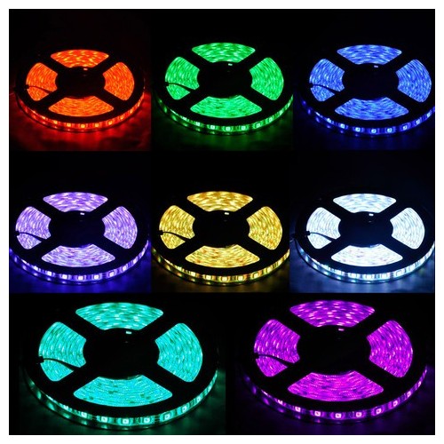5m 14W/m RGB LED-strip - 12V DC, IP68, 60 LED per meter, Vattentät