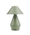 Laddningsbar LED-bordslampa - Grön, Ø16cm, 21,5cm hög, touch dimbar, 3i1, IP20 inomhus