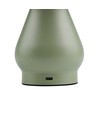 Laddningsbar LED-bordslampa - Grön, Ø16cm, 21,5cm hög, touch dimbar, 3i1, IP20 inomhus