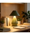Laddningsbar LED-bordslampa - Grön, Ø16cm, 21,5cm hög, touch dimbar, 3i1, IP20 inomhus