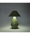 Laddningsbar LED-bordslampa - Grön, Ø16cm, 21,5cm hög, touch dimbar, 3i1, IP20 inomhus