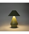 Laddningsbar LED-bordslampa - Grön, Ø16cm, 21,5cm hög, touch dimbar, 3i1, IP20 inomhus