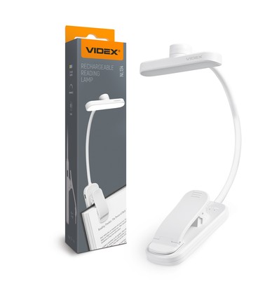 Vit uppladdningsbar LED-läslampa - bärbar med flexibel arm