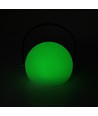 Laddningsbar RGB LED bordslampa Ø13cm - Vit, inkl. fjärrkontroll, IP54 utomhus