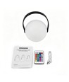 Laddningsbar RGB LED bordslampa Ø13cm - Vit, inkl. fjärrkontroll, IP54 utomhus