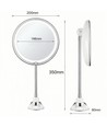 Sminkspegel med inbyggd LED-belysning - 3xAAA, steglös dimning, sugkopp och förlängare