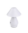 Laddningsbar LED-bordslampa - Vit, Ø16cm, 21,5cm hög, touch-dimbar, 3-i-1, IP20 inomhus