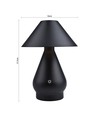 Laddningsbar LED bordslampa - Svart, Ø16cm, 21,5cm hög, touch dimbar, 3i1, IP20 inomhus