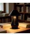 Laddningsbar LED bordslampa - Svart, Ø16cm, 21,5cm hög, touch dimbar, 3i1, IP20 inomhus