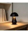 Laddningsbar LED-bordslampa - Svart, Ø15cm, 22cm hög, touch dimbar, 3-i-1, IP20 inomhus
