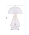 Laddningsbar LED-bordslampa - Vit, Ø15cm, 22cm hög, touch-dimbar, 3-i-1, IP20 inomhus