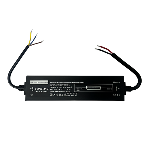 300W / 24V DC dimbar strömförsörjning - 12,5A, IP67, Flicker free