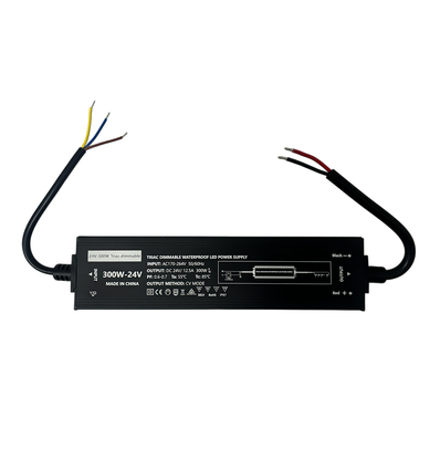 300W / 24V DC dimbar strömförsörjning - 12,5A, IP67, Flicker free