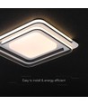60W LED design-taklampa - CCT 3-i-1, dimbar med fjärrkontroll, vit/svart kant