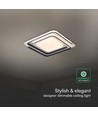 60W LED design-taklampa - CCT 3-i-1, dimbar med fjärrkontroll, vit/svart kant
