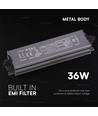 36W / 24V DC strömförsörjning för LED-strips - 1.5A, IP67 vattentät
