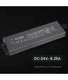 200W / 24V DC strömförsörjning för LED-strips - 8.25A, IP67 vattentät