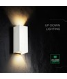 10W LED-vägglampa - 3-i-1 CCT, IP65, vit, upp/ned-ljus