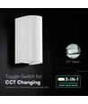 10W LED-vägglampa - 3-i-1 CCT, vitt hölje, IP65, upp/ned-ljus