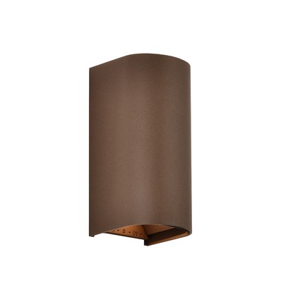 10W LED-vägglampa 3-i-1 - Corten-finish, IP65, upp/ned-ljus, inkl. ljuskälla