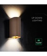 10W LED-vägglampa 3-i-1 - Corten-finish, IP65, upp/ned-ljus, inkl. ljuskälla