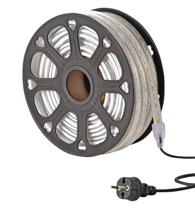 50m arbetsbelysning LED-strip - 230V, IP65, 1500 lm/m, 12W/m, 180 LED/m