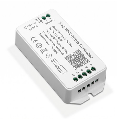 WiFi RGB+W controller - Tuya/Smart Life, utan fjärrkontroll, Google Home/Alexa kompatibel, 12V (120W), 24V (240W)