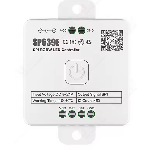 Löpande ljus RGBW+IC SPI strip controller - Bluetooth, 12V/24V, SP639E