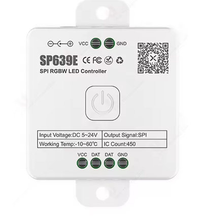 Löpande ljus RGBW+IC SPI strip controller - Bluetooth, 12V/24V, SP639E