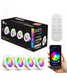 4 st. RGB+CCT Smart Home downlight - 5W LED, Bluetooth, fjärrkontroll