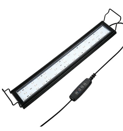 60-80 cm akvarie armatur - 18W LED, hvid/blå/rød/grønn/lilla, justerbar længde, IP66