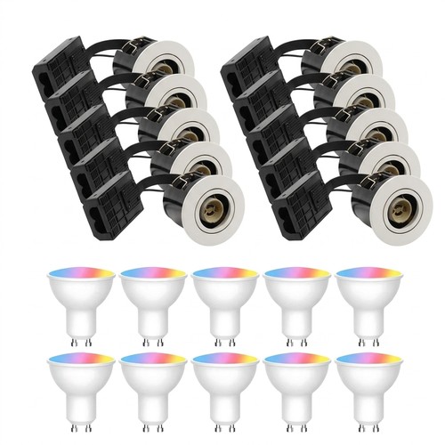 10-pack Zigbee downlight Inno88 - Inkl. Hue-kompatibla GU10-lampor, vit, IP44, godkänd i isolering