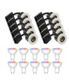10-pack Zigbee downlight Inno88 - Inkl. Hue-kompatibla GU10-lampor, vit, IP44, godkänd i isolering