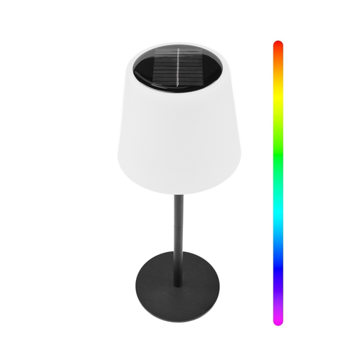 Laddningsbar RGBW LED-bordslampa med solcell - Vit, fjärrkontroll