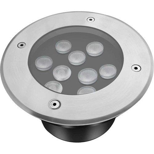 LEDlife markspotlight - 9W, rund, rostfritt stål, 24V AC/DC