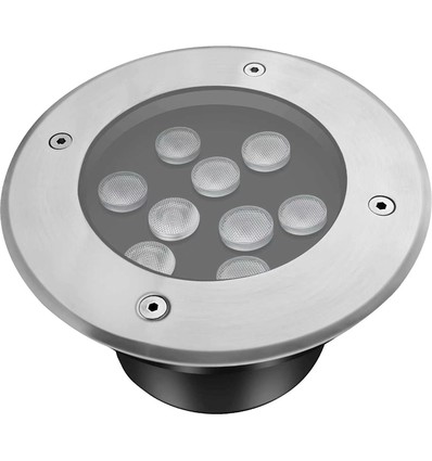 LEDlife markspotlight - 9W, rund, rostfritt stål, 24V AC/DC