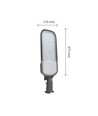 150W Streetos 2 LED-gatubelysning - IP65, 145/75°, IK09, neutralvit