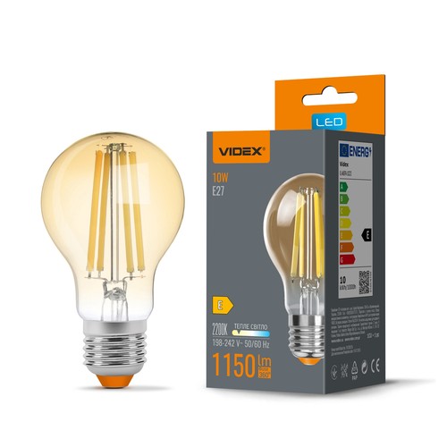 E27 10W LED filamentlampa - A60, extra extra varmvit, bronsglas