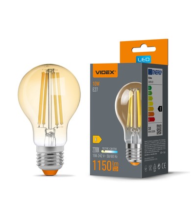 E27 10W LED filamentlampa - A60, extra extra varmvit, bronsglas