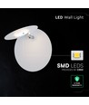 V-Tac 6W LED-vägglampa - CREE chip, vit, IP20, 6 års garanti, roterbar