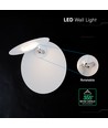 V-Tac 6W LED-vägglampa - CREE chip, vit, IP20, 6 års garanti, roterbar