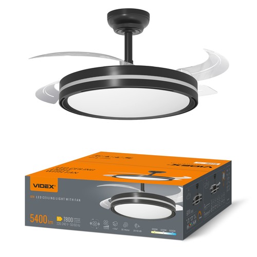 Taklampa med dold fläkt - RA90, CCT, 60W, svart