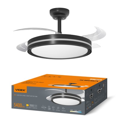 Taklampa med dold fläkt - RA90, CCT, 60W, svart
